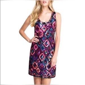 Trina Turk Purple 'All Eyes On Me' Lantern Sequin Dress Size 4